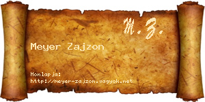 Meyer Zajzon névjegykártya